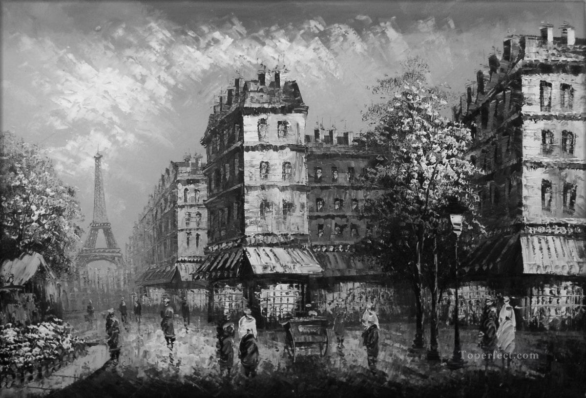 black and white eiffel Paris black and white Oil Paintings